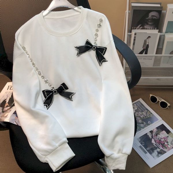 women's hoodies sweatshirts fashion design pullovers women bowknot studded beads diamond spring autumn trend thin pullover oversized y, Black
women's hoodies sweatshirts fashion design pullovers women bowknot studded beads diamond spring autumn trend thin pullover oversized y, Black