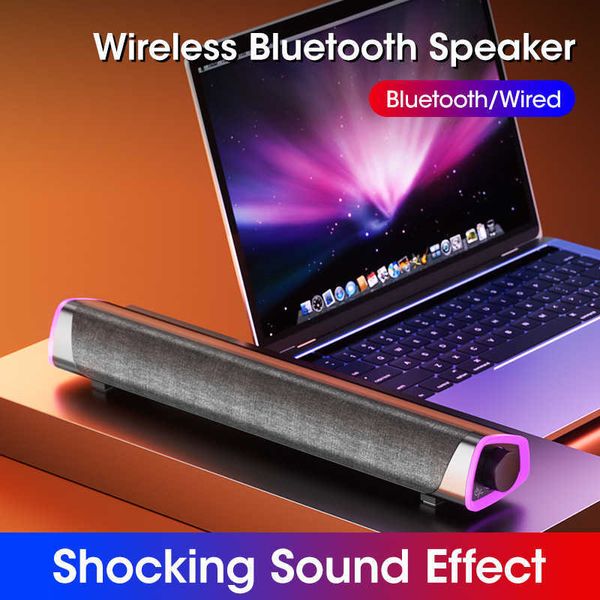 Image of Computer Speakers 3D Surround Soundbar Bluetooth 50 Speaker Wired Computer Speakers Stereo Subwoofer Sound Bar for Laptop PC Theater TV Aux 35mm J230215