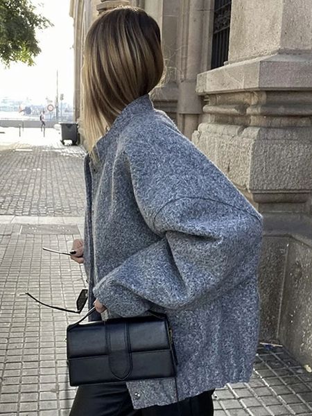 women's jackets gray bomber for women 2023 spring casual pocket zipper coat vintage long sleeve button female outerwear chic overshirt, Black;brown
women's jackets gray bomber for women 2023 spring casual pocket zipper coat vintage long sleeve button female outerwear chic overshirt, Black;brown