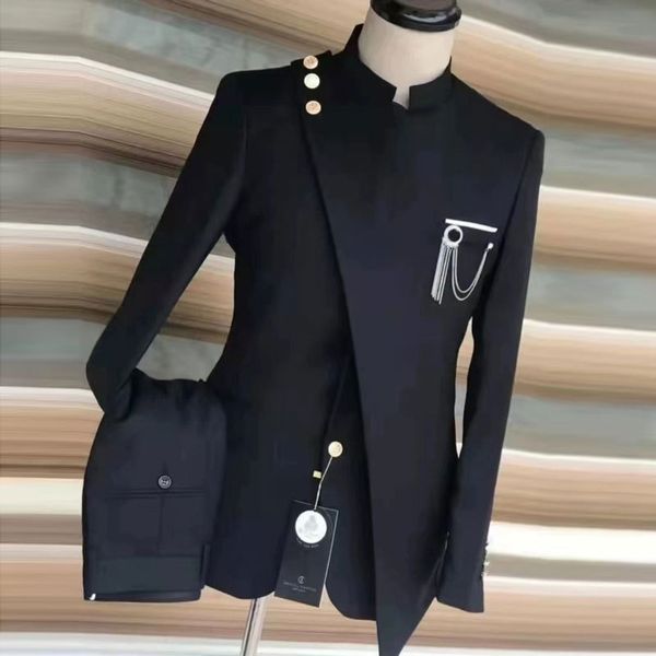 men's suits blazers european and american plus-size suit two-piece coat pants stand-up collar business party suit man men suits 230215, White;black
men's suits blazers european and american plus-size suit two-piece coat pants stand-up collar business party suit man men suits 230215, White;black