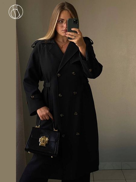 women's trench coats notched full long sleeve solid office lady high waist spring for 230215, Tan;black
women's trench coats notched full long sleeve solid office lady high waist spring for 230215, Tan;black
