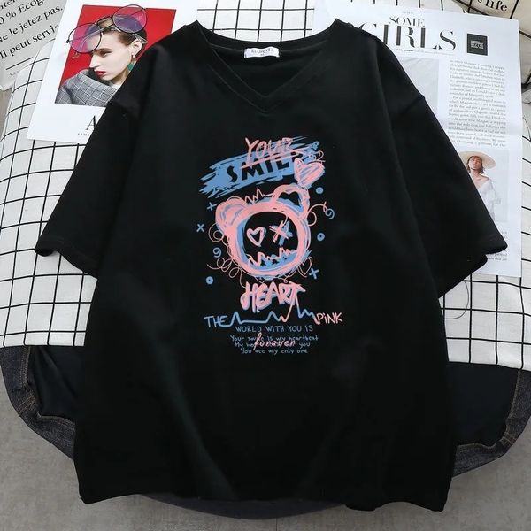 women's plus size t-shirt plus size 6xl 150kg japanese harajuku kawaii bear letter cotton t-shirt short sleeve casual big size cartoon, Black
women's plus size t-shirt plus size 6xl 150kg japanese harajuku kawaii bear letter cotton t-shirt short sleeve casual big size cartoon, Black