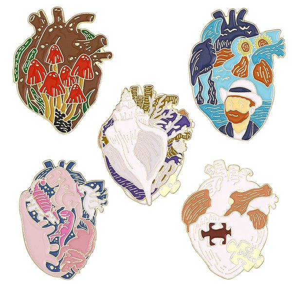cartoon heart organ brooch pins 5pcs/set funny creativity oil painting alloy enamel brooches dinosaur mushroom gift gold plated badges bag s, Gray
cartoon heart organ brooch pins 5pcs/set funny creativity oil painting alloy enamel brooches dinosaur mushroom gift gold plated badges bag s, Gray
