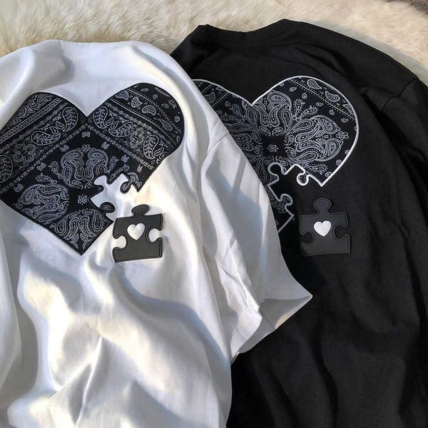 women's t-shirt american street retro cashew flower love shortsleeved tshirt female summer men and women oversized tshirt j230215, White
women's t-shirt american street retro cashew flower love shortsleeved tshirt female summer men and women oversized tshirt j230215, White