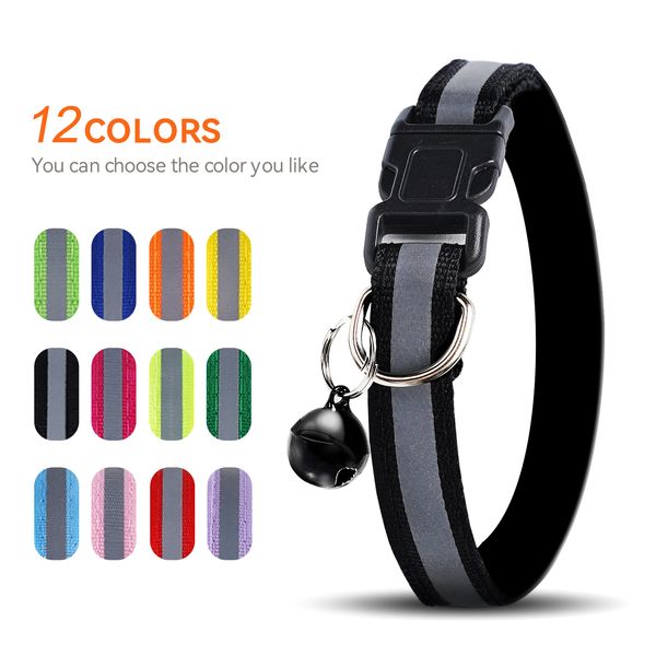 Reflective Collar with Bell, 12 colors, Solid & Safe Collars , Nylon, Mixed Colors, Pet Collar, Breakaway Collar
Reflective Collar with Bell, 12 colors, Solid & Safe Collars , Nylon, Mixed Colors, Pet Collar, Breakaway Collar