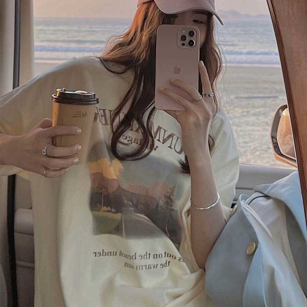 women's t-shirt 100 pure cotton retro shortsleeved tshirt women's salt casual loose printed round neck shortsleeved oversized tshi, White
women's t-shirt 100 pure cotton retro shortsleeved tshirt women's salt casual loose printed round neck shortsleeved oversized tshi, White