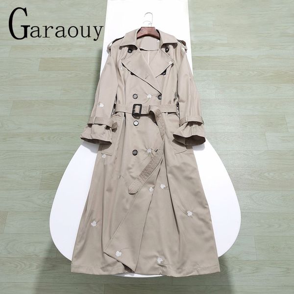 women's trench coats garaouy2023 woman flower embroidery belt long kneelength coat female vintage loose doublebreasted outwear midi ove, Tan;black
women's trench coats garaouy2023 woman flower embroidery belt long kneelength coat female vintage loose doublebreasted outwear midi ove, Tan;black