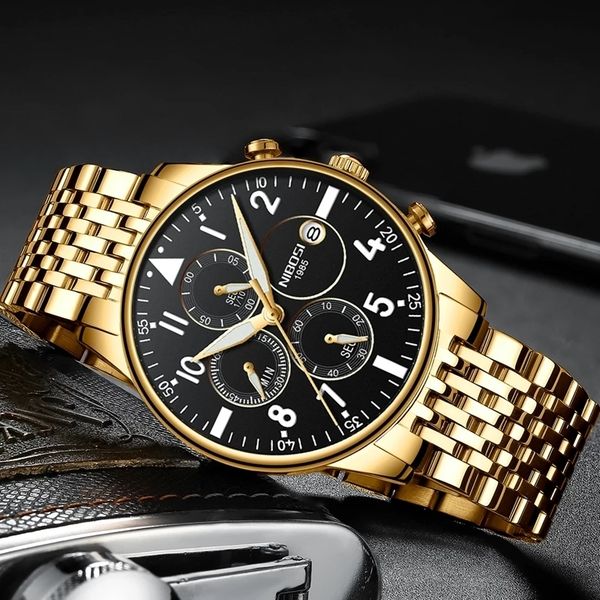 wristwatches nibosi mens quartz watches military luxury brand watch mens stainless clock fashion chronograph watch man relogio masculino 230, Slivery;brown
wristwatches nibosi mens quartz watches military luxury brand watch mens stainless clock fashion chronograph watch man relogio masculino 230, Slivery;brown