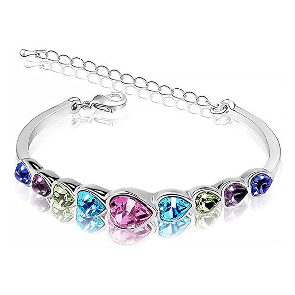 fashion bridal wedding charm bracelet romantic heart connected multi color cubic zirconia big stone jewelry for women, Golden;silver
fashion bridal wedding charm bracelet romantic heart connected multi color cubic zirconia big stone jewelry for women, Golden;silver