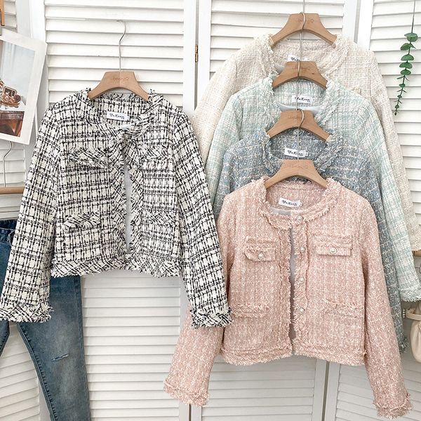 womens jackets autumn winter ladies vintage coat fashion tweed plaid single breasted long sleeve jacket versatile causal wear 230215, Black;brown
womens jackets autumn winter ladies vintage coat fashion tweed plaid single breasted long sleeve jacket versatile causal wear 230215, Black;brown