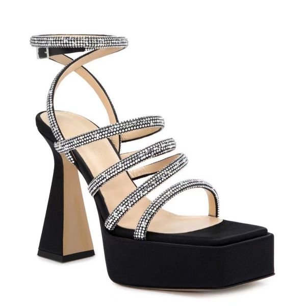 sandals rhinestones high heels square toe cap silk cross thin belt thick soles classic designer 9.5cm thick heel summer open toe womens dres, Black
sandals rhinestones high heels square toe cap silk cross thin belt thick soles classic designer 9.5cm thick heel summer open toe womens dres, Black