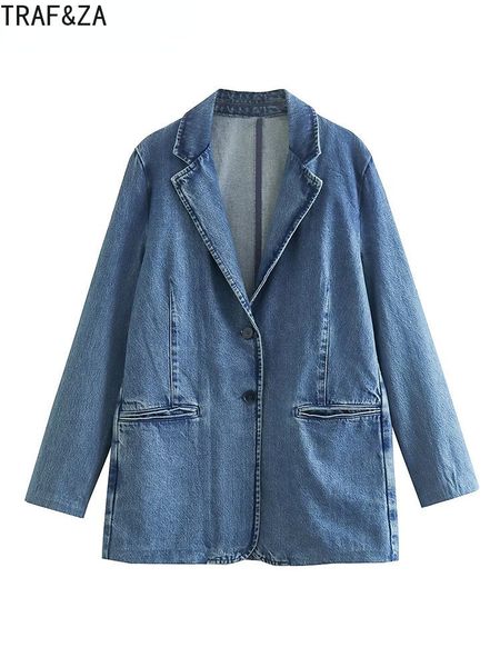 women's suits blazers traf za women autumn fashion office lady style single breasted solid denim casual long sleeve blazer chic coats 2, White;black
women's suits blazers traf za women autumn fashion office lady style single breasted solid denim casual long sleeve blazer chic coats 2, White;black