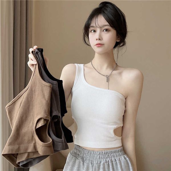 women's t-shirt design sense hollow out with chest pad camisole women's 2022 summer fashion show navel short tube women camisole j, White
women's t-shirt design sense hollow out with chest pad camisole women's 2022 summer fashion show navel short tube women camisole j, White