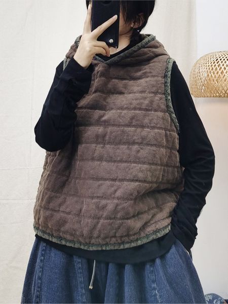 women's vests autumn winter padded vest women retro loose pullovers female hooded sleeveless vintage cotton 230215, Black;white
women's vests autumn winter padded vest women retro loose pullovers female hooded sleeveless vintage cotton 230215, Black;white