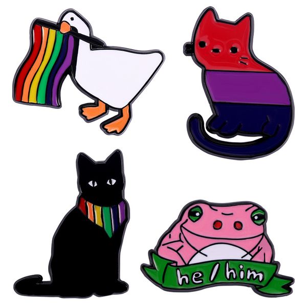 creative animal brooches 4pcs /set black cat duck frog brooch for women badge rainbow boy girl pins jewelry, Gray
creative animal brooches 4pcs /set black cat duck frog brooch for women badge rainbow boy girl pins jewelry, Gray