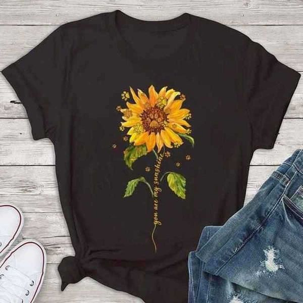 women's t-shirt pure cotton t shirt sunflower print women short sleeve o neck loose tshirt 2020 summer tee shirt camisetas j230215, White
women's t-shirt pure cotton t shirt sunflower print women short sleeve o neck loose tshirt 2020 summer tee shirt camisetas j230215, White