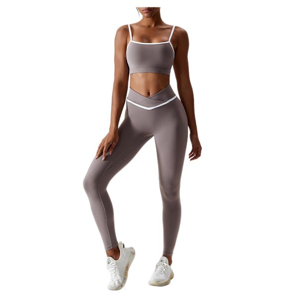 women's tracksuits chrleisure 2pcs yoga suit splice contrast color sports outfit shockproof running bra naked feeling fitness set track, Gray
women's tracksuits chrleisure 2pcs yoga suit splice contrast color sports outfit shockproof running bra naked feeling fitness set track, Gray