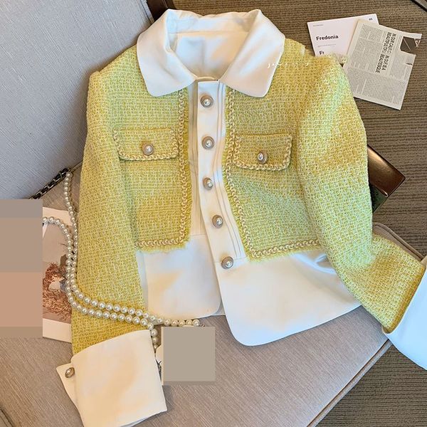 womens jackets designer autumn casual color contrast stitching small fragrance style coat women roupas femininas 230215, Black;brown
womens jackets designer autumn casual color contrast stitching small fragrance style coat women roupas femininas 230215, Black;brown