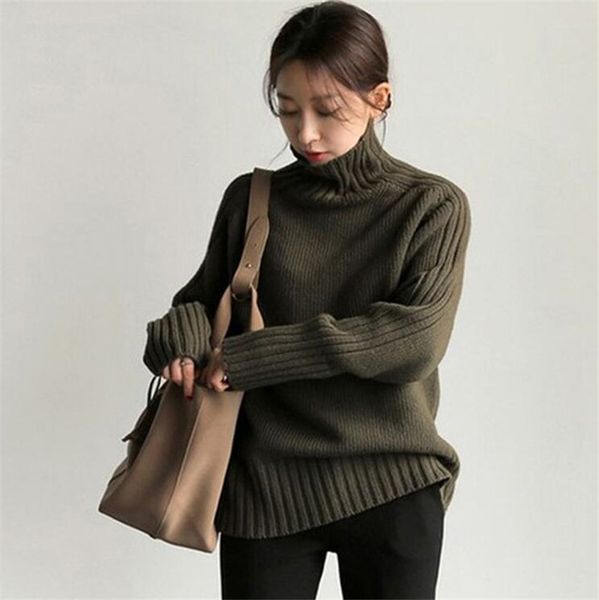 qnpqyx new fashion autumn women sweater loose turtleneck pullovers basic warm sweater for women korean spring soft kniited solid jumpers, White;black
qnpqyx new fashion autumn women sweater loose turtleneck pullovers basic warm sweater for women korean spring soft kniited solid jumpers, White;black