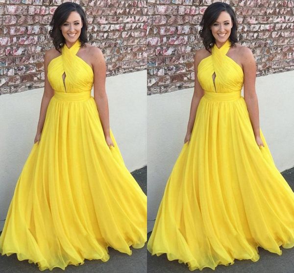 a-line yellow graduation evening dress halter neck backless chiffon long prom formal gowns robe de soiree 2023 vestidos feast, Black;red
a-line yellow graduation evening dress halter neck backless chiffon long prom formal gowns robe de soiree 2023 vestidos feast, Black;red