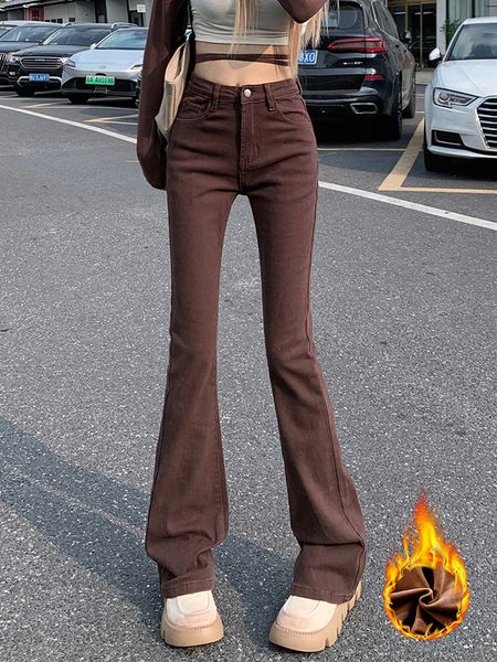 women's jeans zoenova fleece flared pants y2k jeans women winter warm fashion high waist stretch legs hick velvet female jean denim tro, Blue
women's jeans zoenova fleece flared pants y2k jeans women winter warm fashion high waist stretch legs hick velvet female jean denim tro, Blue