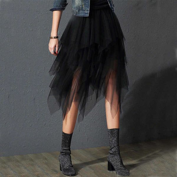 skirts irregular tulle skirt women summer high waist skirt up party petticoat fashion casual style new goth dark l230215, Black
skirts irregular tulle skirt women summer high waist skirt up party petticoat fashion casual style new goth dark l230215, Black