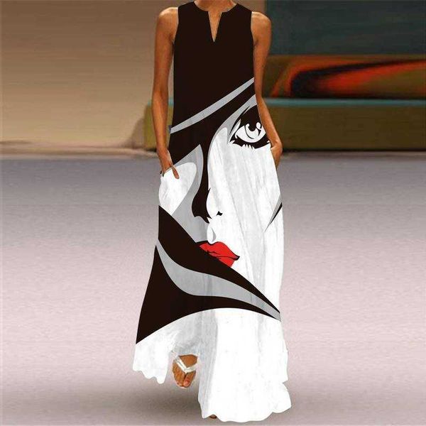 casual dresses women's vintage printed dresses summer boho sleeveless v-neck long dress ladies casual elegant beach party maxi dresses, Black;gray
casual dresses women's vintage printed dresses summer boho sleeveless v-neck long dress ladies casual elegant beach party maxi dresses, Black;gray