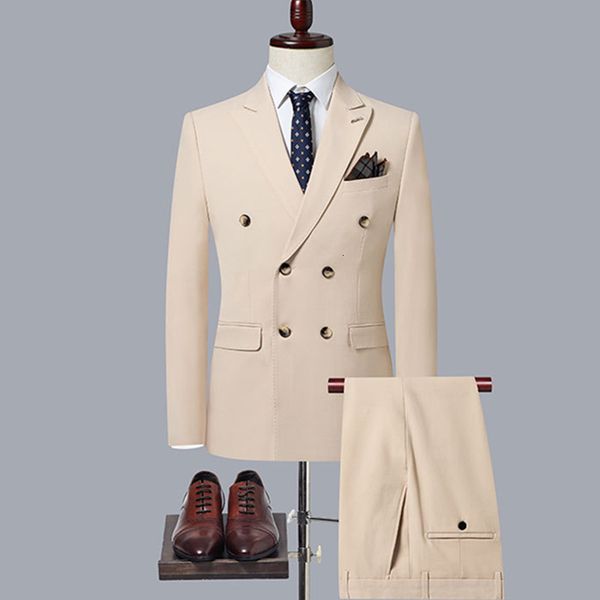 men's suits blazers fashion men's casual boutique double breasted solid color business suit jacket trousers pants 2 pcs set blazer, White;black
men's suits blazers fashion men's casual boutique double breasted solid color business suit jacket trousers pants 2 pcs set blazer, White;black