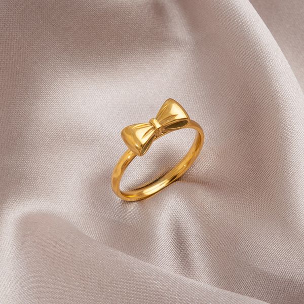 s3434 fashion jewelry simple bowknot titanium steel finger ring for women bow rings, Silver
s3434 fashion jewelry simple bowknot titanium steel finger ring for women bow rings, Silver