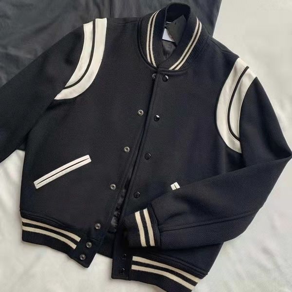 women's leather faux handmade genuine classic slp style baseball uniform woolen jacket men and women couple woman short winter coat 230, Black
women's leather faux handmade genuine classic slp style baseball uniform woolen jacket men and women couple woman short winter coat 230, Black