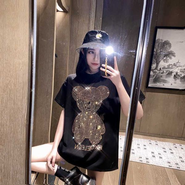 women's t-shirt heavy industry bear diamond midlength tshirt women's shortsleeved 2021 summer women's shirt oversized tshirt, White
women's t-shirt heavy industry bear diamond midlength tshirt women's shortsleeved 2021 summer women's shirt oversized tshirt, White