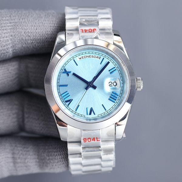 mens watches luxury silver watch blue dial 40mm day date mechanical sweeping mens watch stainless steel bracelet luminous wristwatches, Slivery;brown
mens watches luxury silver watch blue dial 40mm day date mechanical sweeping mens watch stainless steel bracelet luminous wristwatches, Slivery;brown