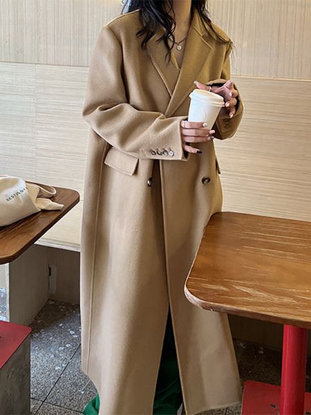 women's jackets 2023 cashmere wool blends real fur coat winter jacket women xlong outerwear warm streetwear doublebreasted fashion 2302, Black;brown
women's jackets 2023 cashmere wool blends real fur coat winter jacket women xlong outerwear warm streetwear doublebreasted fashion 2302, Black;brown