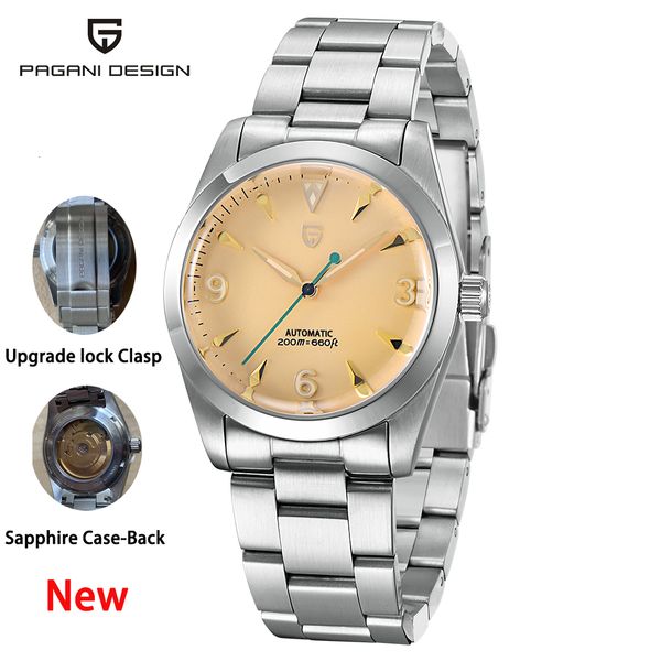 wristwatches 36mm pagani design men retro mechanical watch pt5000 luxury stainless steel ar sapphire 200m waterproof reloj hombre 230215, Slivery;brown
wristwatches 36mm pagani design men retro mechanical watch pt5000 luxury stainless steel ar sapphire 200m waterproof reloj hombre 230215, Slivery;brown
