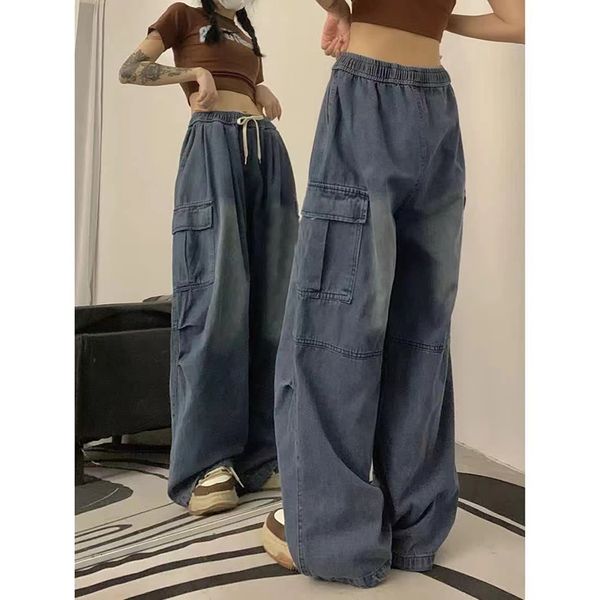 women's jeans fairy grunge alt clothes vintage streetwear korean y2k baggy cargo jeans high waist straight wide leg pants denim trouser, Blue
women's jeans fairy grunge alt clothes vintage streetwear korean y2k baggy cargo jeans high waist straight wide leg pants denim trouser, Blue