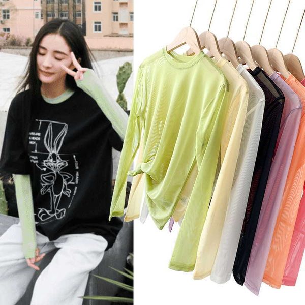women's t-shirt 2022 summer ice silk ladies black mesh tshirt with long sleeve tshirt women's ice silk sunscreen mesh bottoming sh, White
women's t-shirt 2022 summer ice silk ladies black mesh tshirt with long sleeve tshirt women's ice silk sunscreen mesh bottoming sh, White