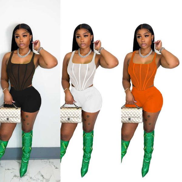 2023 summer new women tracksuits two piece set sleeveless mesh vest and shorts outfits, Gray
2023 summer new women tracksuits two piece set sleeveless mesh vest and shorts outfits, Gray
