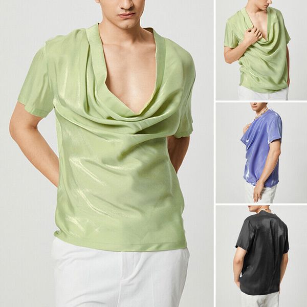 mens short sleeve v neck wet look t shirts hippie casual party tee blouse, White;black
mens short sleeve v neck wet look t shirts hippie casual party tee blouse, White;black