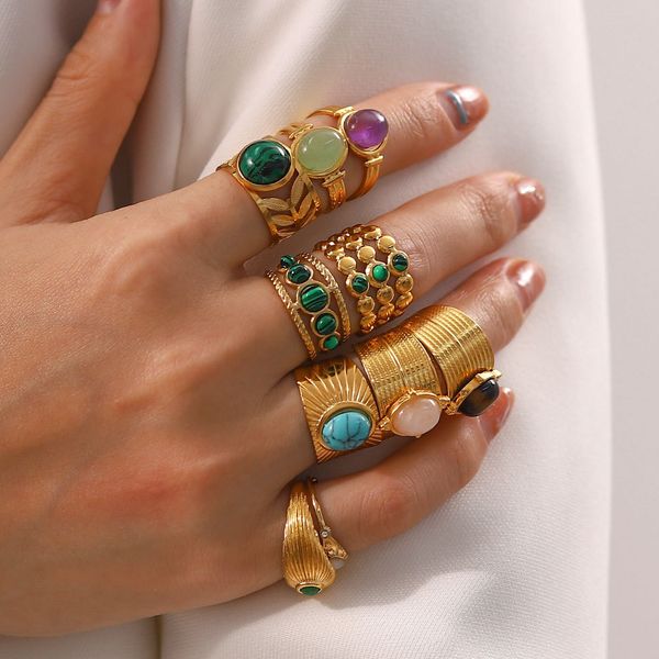 french vintage open ring european and american temperament niche irregular gems do not fade titanium steel open ring variety styles, Golden;silver
french vintage open ring european and american temperament niche irregular gems do not fade titanium steel open ring variety styles, Golden;silver