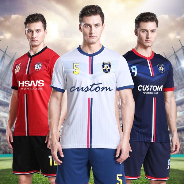 outdoor t-shirts custom adults football jersey personalized printed breathable football uniforms club team training soccer uniform for men 2, Gray;blue
outdoor t-shirts custom adults football jersey personalized printed breathable football uniforms club team training soccer uniform for men 2, Gray;blue