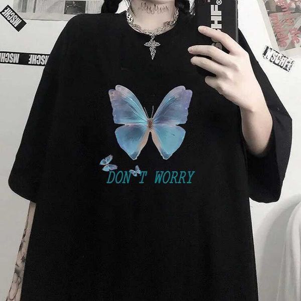 women's t-shirt round neck half sleeve gothic summer fashion couple butterfly oversized tshirt loose shortsleeved youth tshirt blouse s, White
women's t-shirt round neck half sleeve gothic summer fashion couple butterfly oversized tshirt loose shortsleeved youth tshirt blouse s, White