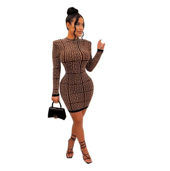 new knit casual dresses summer women mini dress 2023 high neck long sleeve bag hips dresses slim geometric print dress, Black;gray
new knit casual dresses summer women mini dress 2023 high neck long sleeve bag hips dresses slim geometric print dress, Black;gray