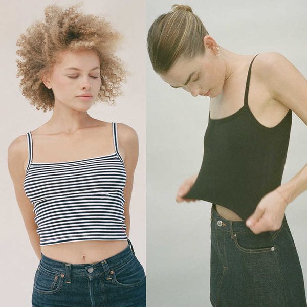 23ss realisation par women designer tanks ladies vest embroidery strap thread elastic stripe tank, White
23ss realisation par women designer tanks ladies vest embroidery strap thread elastic stripe tank, White