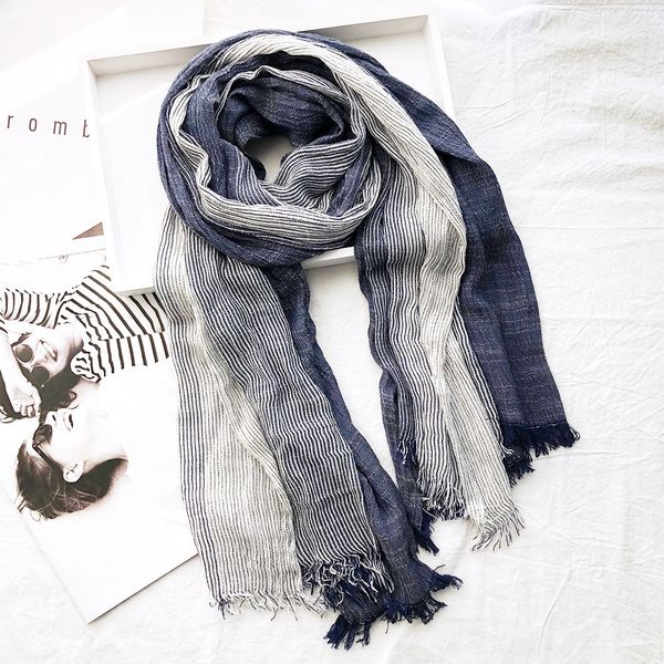 scarves style cotton linen scarf men winter warm shawl fashion striped men's scarves japanese artistic women tassel bufandas 230214, Blue;gray
scarves style cotton linen scarf men winter warm shawl fashion striped men's scarves japanese artistic women tassel bufandas 230214, Blue;gray