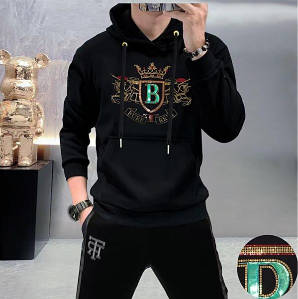 european station new men's sweatshirts hooded sweater fashion brand diamond letter pullover personality bottom shirt fashionable and co, Black
european station new men's sweatshirts hooded sweater fashion brand diamond letter pullover personality bottom shirt fashionable and co, Black