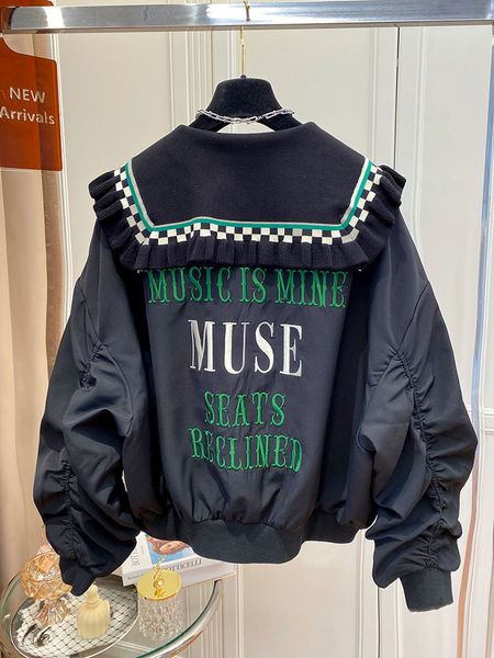 womens jackets hit color letter embroidery women ruched fungus peter pan collar zip coats fall clothes fashion casual outwear 230215, Black;brown
womens jackets hit color letter embroidery women ruched fungus peter pan collar zip coats fall clothes fashion casual outwear 230215, Black;brown