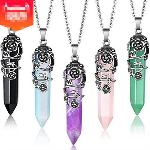 antique silver plated natural healing crystal quartz stone flower wrapped hexagon prism pendulum reiki pendant jewelry gc1916
antique silver plated natural healing crystal quartz stone flower wrapped hexagon prism pendulum reiki pendant jewelry gc1916