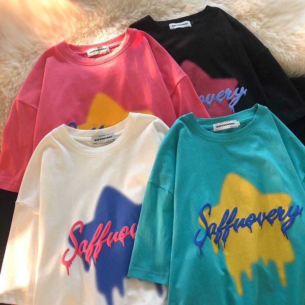 women's t-shirt melting stars letters casual short sleeve tshirt female 2021 summer new cartoon street fashion super tshirt semisleeved, White
women's t-shirt melting stars letters casual short sleeve tshirt female 2021 summer new cartoon street fashion super tshirt semisleeved, White