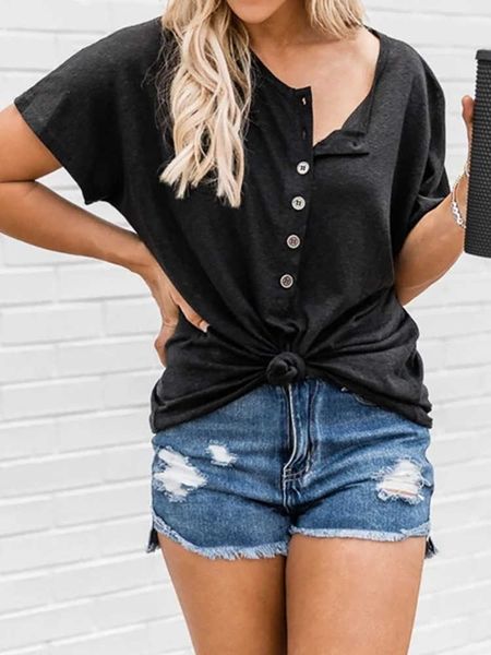 women's t-shirt summer short sleeve t shirt women irregular hem solid color cotton loose button o neck casual tee shirts femme j230215, White
women's t-shirt summer short sleeve t shirt women irregular hem solid color cotton loose button o neck casual tee shirts femme j230215, White