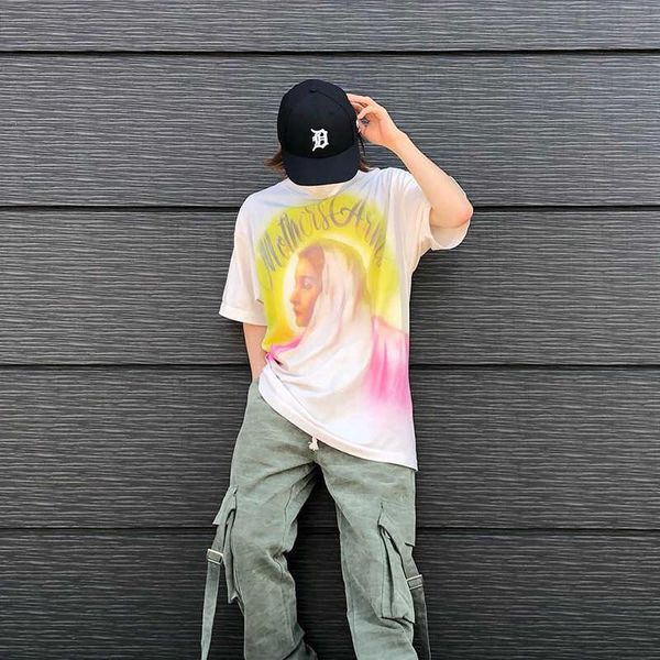 designer fashion saint michael t shirt colored virgin painted print wash high street loose round neck short sleeve, White;black
designer fashion saint michael t shirt colored virgin painted print wash high street loose round neck short sleeve, White;black